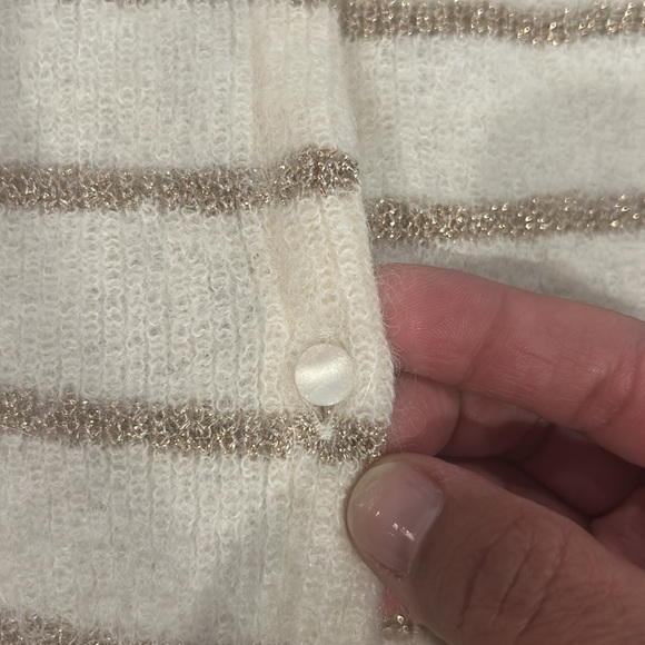 Sèzane Gaspard Mohair Wool Cardigan ecru/gold size M - Picture 7 of 9